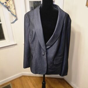 Jones Studio Blazer Women's 22W Plus Size Shawl Collar Long Sleeve Career Jacket